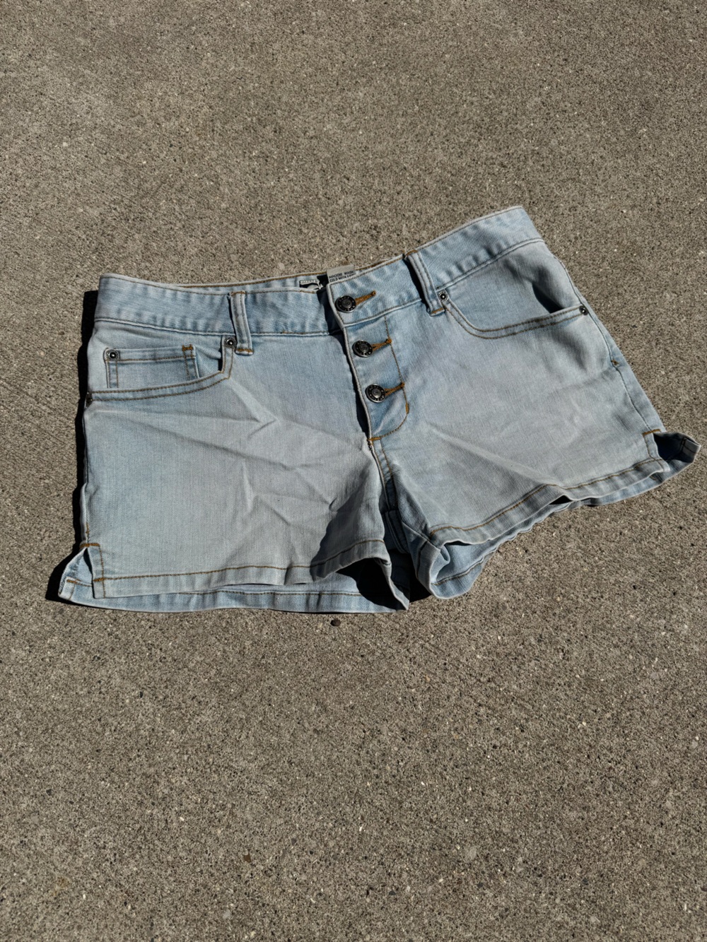 Roxy Light Blue Denim Button-Fly Jean Shorts